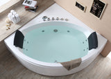 Eago 59" Acrylic Corner Neo-angle Round Bathtub, White, AM200