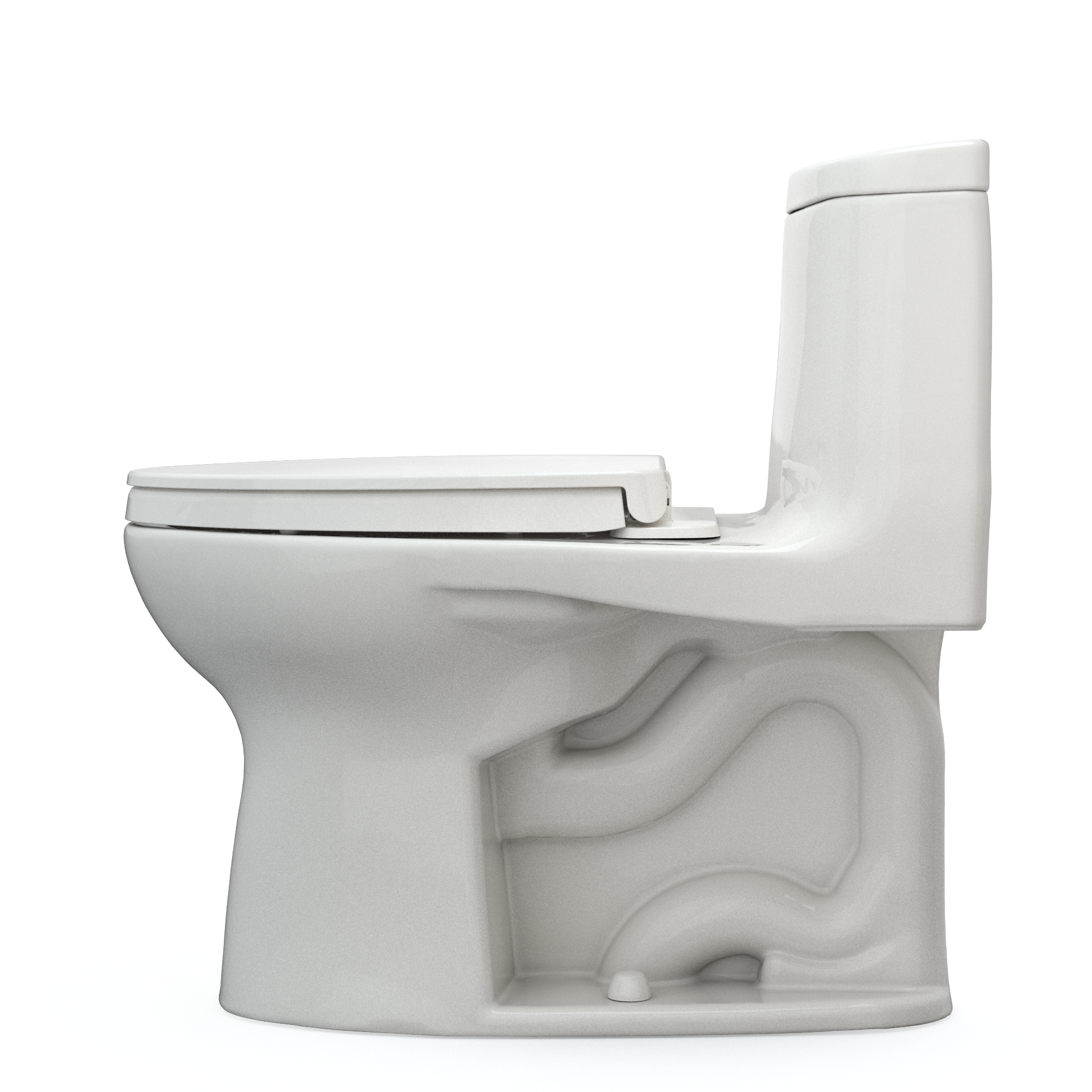 TOTO UltraMax II One-Piece Elongated 1.28 GPF Universal Height Toilet with CEFIONTECT and SS124 SoftClose Seat, WASHLET+ Ready, Colonial White, Vitreous China|Plastic, MS604124CEFG#11