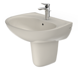 TOTO Supreme Oval Wall-Mount Bathroom Sink with CeFiONtect and Shroud for Single Hole Faucets, Sedona Beige, Vitreous China, LHT241G#12