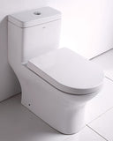 EAGO Porcelain, White, TB353 Dual Flush One Piece Eco-Friendly High-Efficiency Low Flush Ceramic Toilet