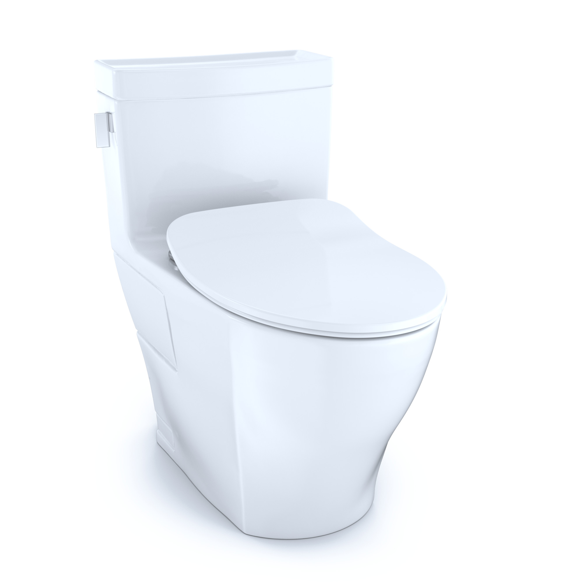 TOTO Legato One-Piece Elongated 1.28 GPF Toilet with CEFIONTECT and SoftClose Seat, WASHLET+ Ready, Cotton White, Vitreous China, MS624234CEFG#01