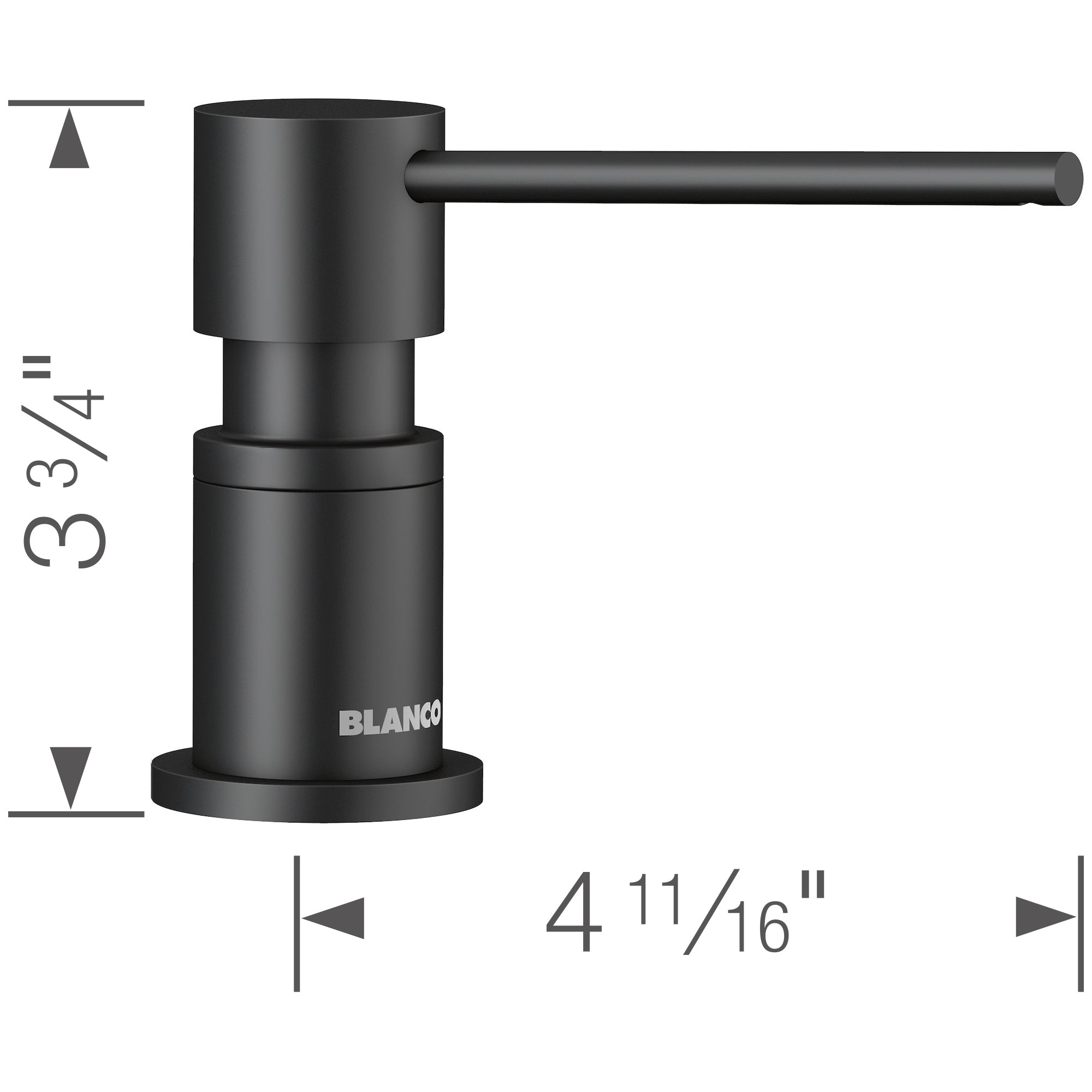 Blanco Lato Soap Dispenser - Matte Black, Brass, 443031