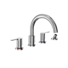 TOTO LB Two-Handle Deck-Mount Roman Tub Filler Trim with Handshower, Polished Chrome, Brass, TBS01202U#CP