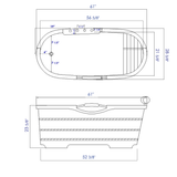 ALFI brand 61" Cedar Wood Free Standing Oval Bathtub with Chrome Tub Filler, Natural Wood, AB1136