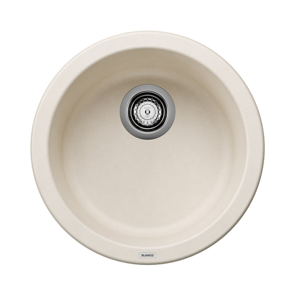 Blanco Rondo 18" Round Silgranit Bar/Prep Sink, Soft White, No Faucet Hole, 527407