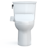 TOTO Drake Transitional WASHLET+ Two-Piece Elongated 1.28 GPF Universal Height TORNADO FLUSH Toilet with C2 Bidet Seat, Cotton White, Vitreous China, MW7863074CEFG#01