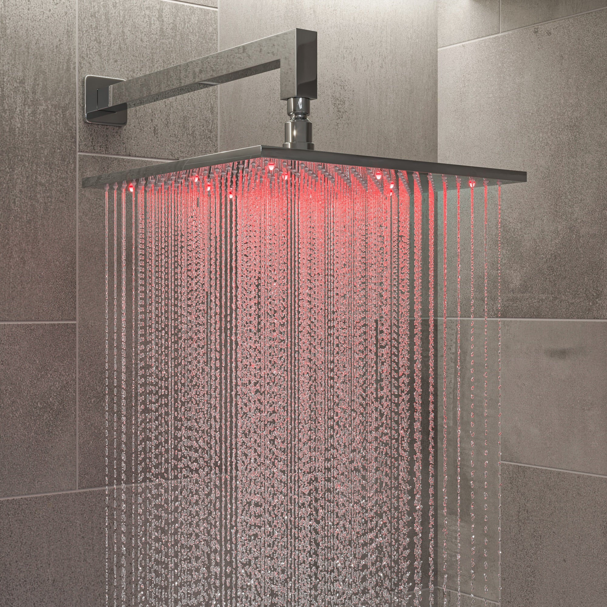 Alternative View of ALFI brand LED12S-PC Polished Chrome 12" Square Multi Color LED Rain Shower Head, Brass