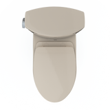 TOTO Drake II Two-Piece Elongated 1.28 GPF Universal Height Toilet with CEFIONTECT and SS124 SoftClose Seat, WASHLET+ Ready, Bone, Vitreous China|Plastic, MS454124CEFG#03