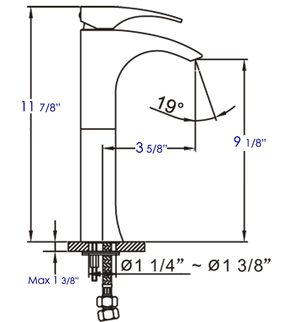 ALFI Tall Brushed Nickel Single Lever Bathroom Faucet, AB1587-BN