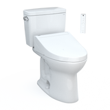 TOTO Drake WASHLET+ Two-Piece Elongated 1.6 GPF TORNADO FLUSH Toilet with C5 Bidet Seat, Cotton White, Vitreous China, MW7763084CSG#01