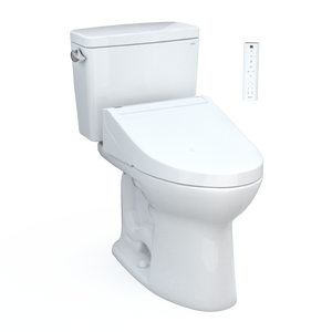 Alternate Image for TOTO Drake WASHLET+ Two-Piece Elongated 1.6 GPF Universal Height TORNADO FLUSH Toilet with C5 Bidet Seat, Cotton White, Vitreous China, MW7763084CSFG#01