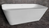 ALFI brand 68" Solid Surface Smooth Resin Free Standing Rectangle Soaking Bathtub, White Matte, AB9952