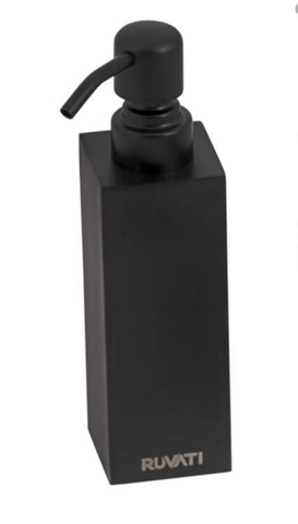 Ruvati Black Soap Dispenser Modern Square for Workstation Sink Organizer, RVA1019