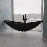 ALFI brand 79" Acrylic Wall Mount Oval Bathtub, Black Matte, HammockTub1-BM