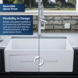 Karran Fireclay 30" Fireclay Farmhouse Sink with Accessories, White, FCP30SBWH