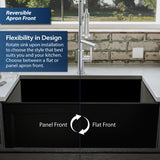 Karran Fireclay 33" Fireclay Farmhouse Sink with Accessories, Matte Black, FCP33SBMB