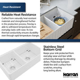 Karran Fireclay 33" Fireclay Workstation Farmhouse Sink with Accessories, 60/40 Double Bowl, Matte Black, FCWSF33DBMB-PK1