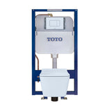 TOTO SP Wall-Hung Square-Shape Toilet and DuoFit In-Wall 1.28 and 0.9 GPF Dual-Flush Tank System with Copper Supply- Vitreous China|Urea Resin, White Matte, CWT449249CMFG#WH