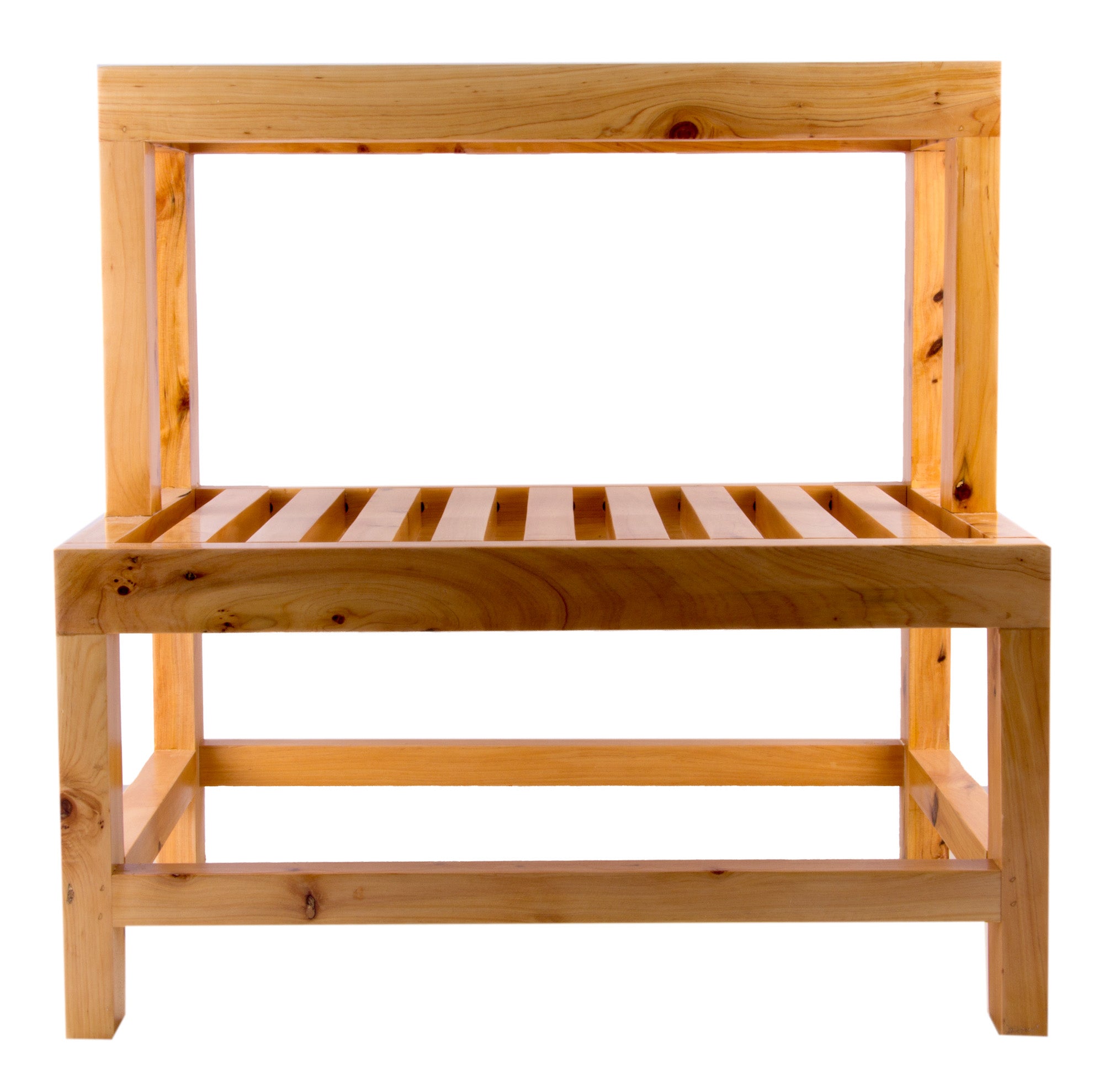 ALFI brand Cedar Wood, Natural Wood, AB4402 20" Double Wooden Stepping Stool Multi-Purpose Accessory