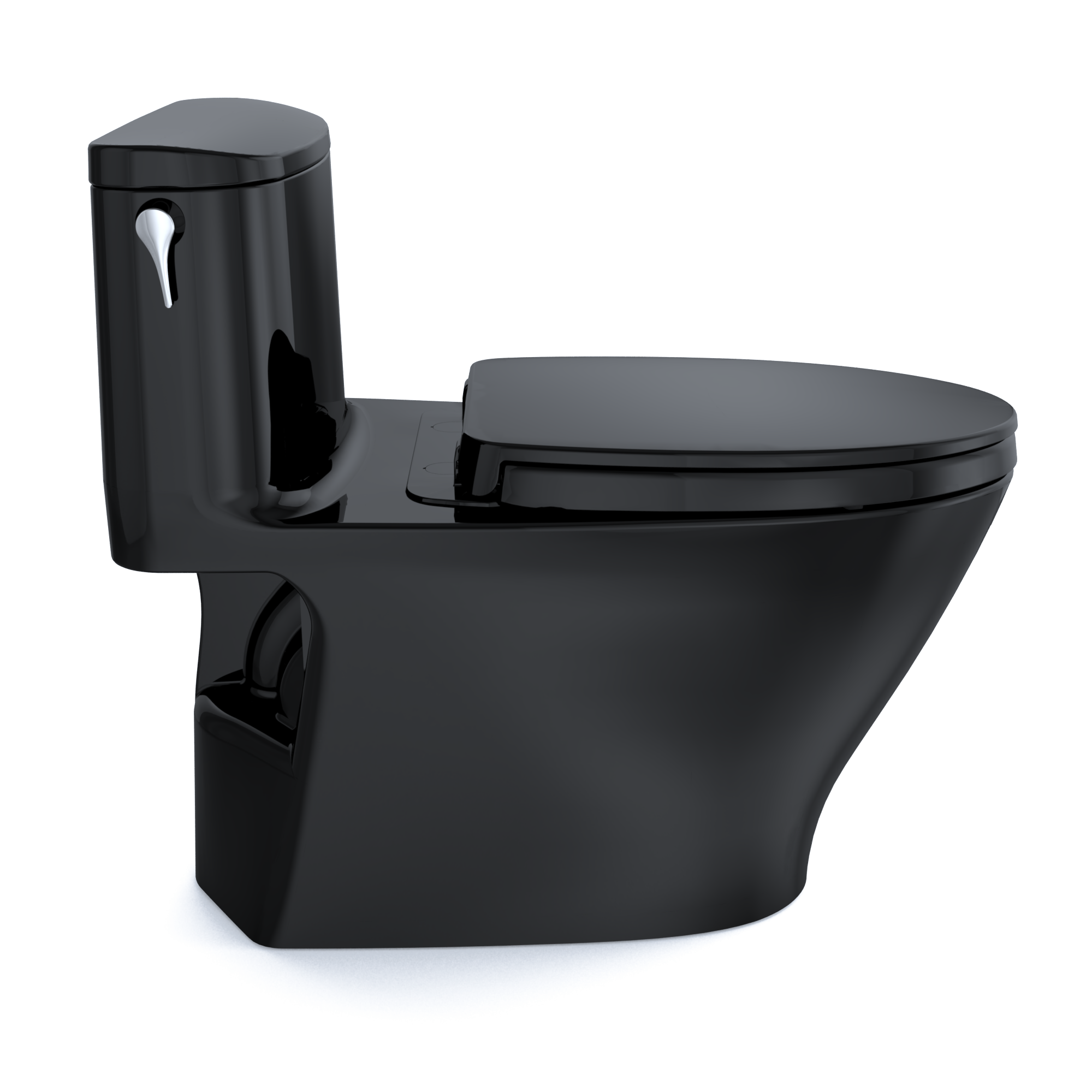 TOTO Nexus One-Piece Elongated 1.28 GPF Universal Height Toilet with SS124 SoftClose Seat, WASHLET+ Ready, Ebony, Vitreous China, MS642124CEF#51