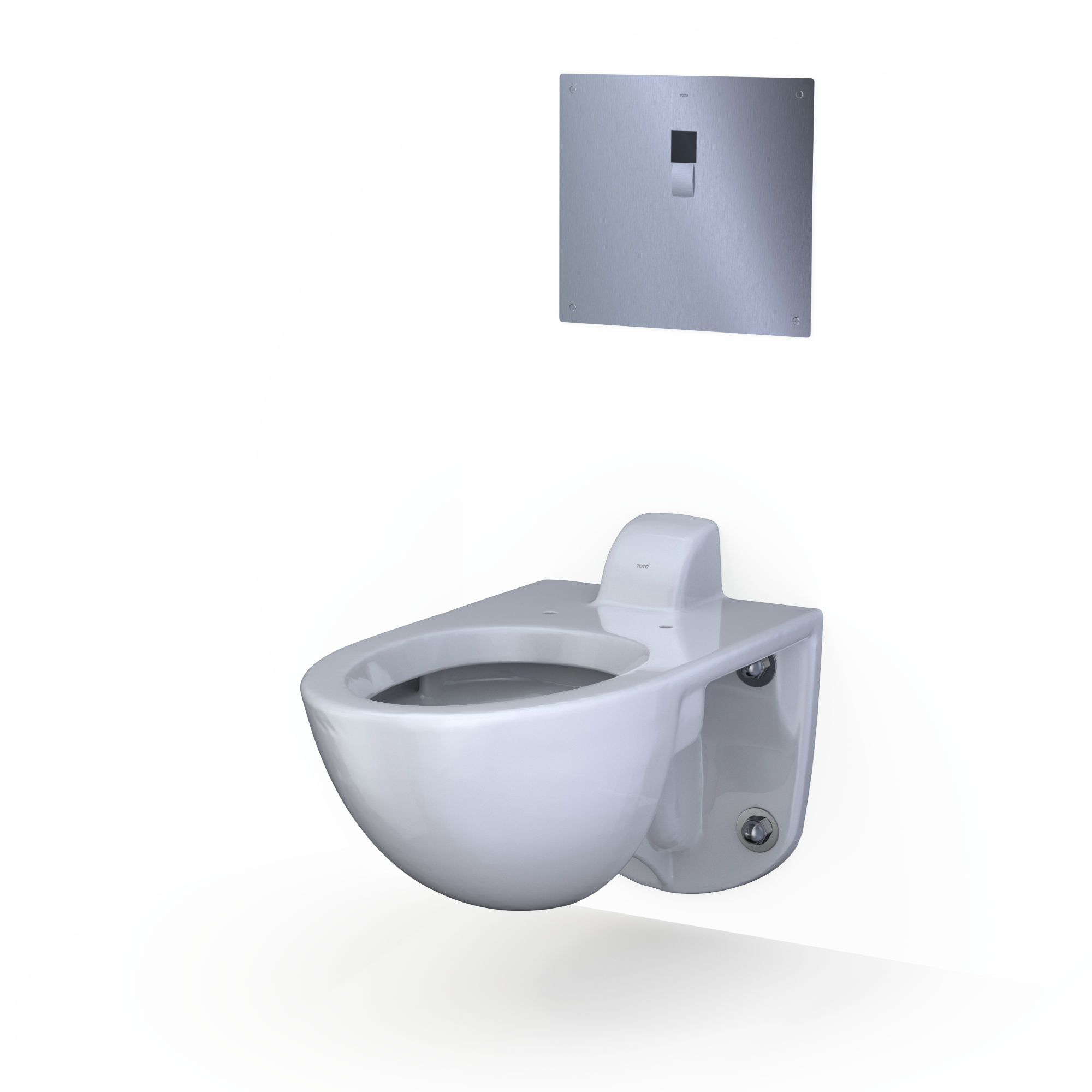 TOTO TORNADO FLUSH Commercial Flushometer Wall-Mounted Toilet, Elongated, Cotton White, Vitreous China, CT728CUV#01