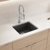 Blanco Liven 21" Dual Mount Silgranit Kitchen Sink, Cinder, 1 Faucet Hole, 443228