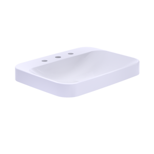 Alternate Image for TOTO Arvina Rectangular 23" Vessel Bathroom Sink with CEFIONTECT for 8 Inch Center Faucets, Cotton White, Vitreous China, LT416.8G#01