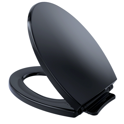 TOTO SoftClose Non Slamming, Slow Close Elongated Toilet Seat and Lid, Ebony, Plastic, SS114#51