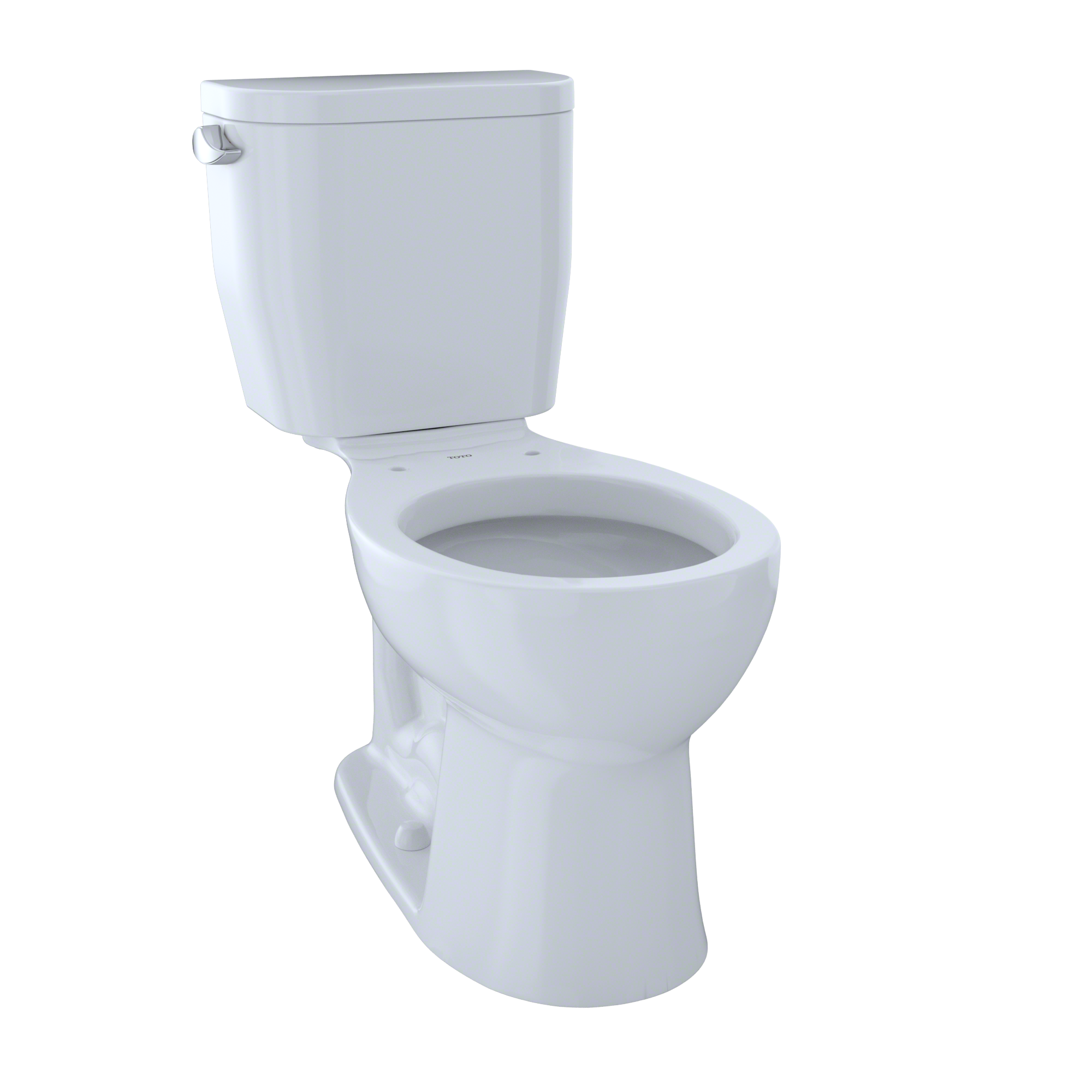TOTO Entrada Two-Piece Round 1.28 GPF Universal Height Toilet, Cotton White, Vitreous China, CST243EF#01