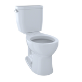 TOTO Entrada Two-Piece Round 1.28 GPF Universal Height Toilet, Cotton White, Vitreous China, CST243EF#01