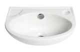 ALFI brand 14.13" x 9.5" Oval Wall Mount Porcelain Bathroom Sink, White, 1 Faucet Hole, ABC118