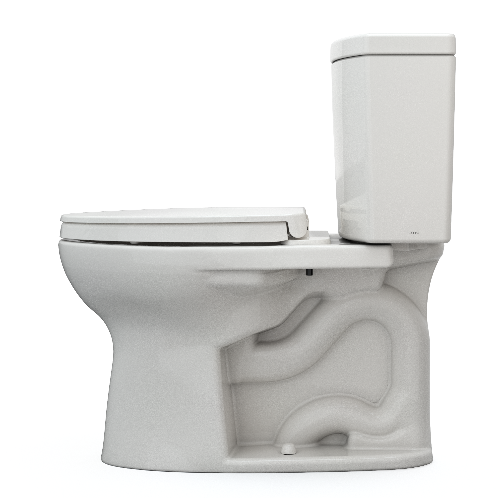 TOTO Drake II 1G Two-Piece Elongated 1.0 GPF Universal Height Toilet with CEFIONTECT and SS124 SoftClose Seat, WASHLET+ Ready, Colonia White, Vitreous China|Plastic, Colonial White, MS454124CUFG#11