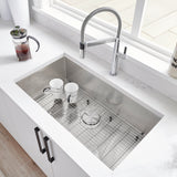 Blanco Quatrus 32" Undermount Stainless Steel Kitchen Sink, Satin Polish, 18 Gauge, No Faucet Hole, 443052