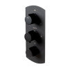 ALFI brand AB4001-BM Black Matte 3-Way Thermostatic Valve Shower Mixer Round Knobs, Brass