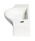 ALFI brand 17.75" x 9.88" Rectangle Wall Mount Porcelain Bathroom Sink, White, 1 Faucet Hole, ABC114