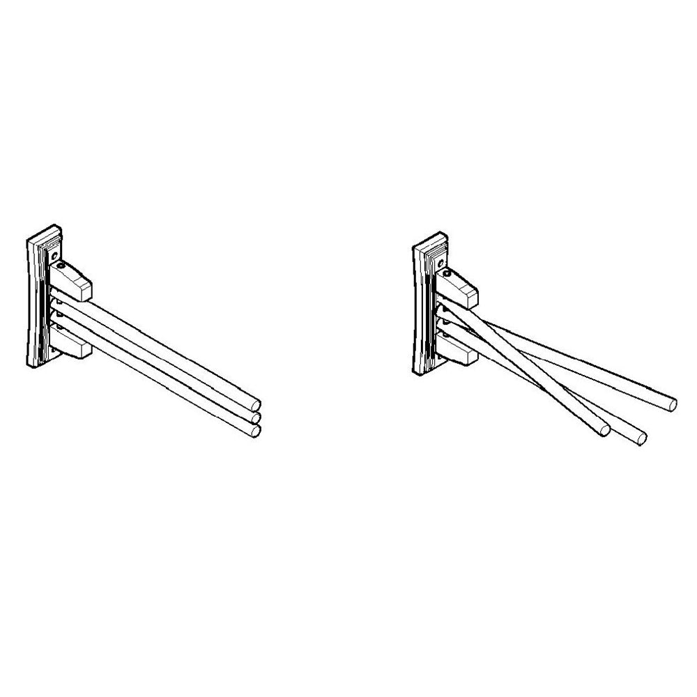 ALFI brand AB5506 16" Triple Rack Wooden Towel Bar Bathroom Accessory, Rubber Wood, Natural Wood