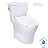 TOTO WASHLET+ Aquia IV Arc Two-Piece Elongated Dual Flush 1.28 and 0.9 GPF Toilet with Auto Flush S7A Contemporary Bidet Seat, Cotton White, Vitreous China|Plastic, MW4484736CEMFGNA#01