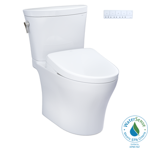 Alternate Image for TOTO WASHLET+ Aquia IV Arc Two-Piece Elongated Dual Flush 1.28 and 0.9 GPF Toilet with S7A Contemporary Bidet Seat, Cotton White, Vitreous China|Plastic, MW4484736CEMFGN#01