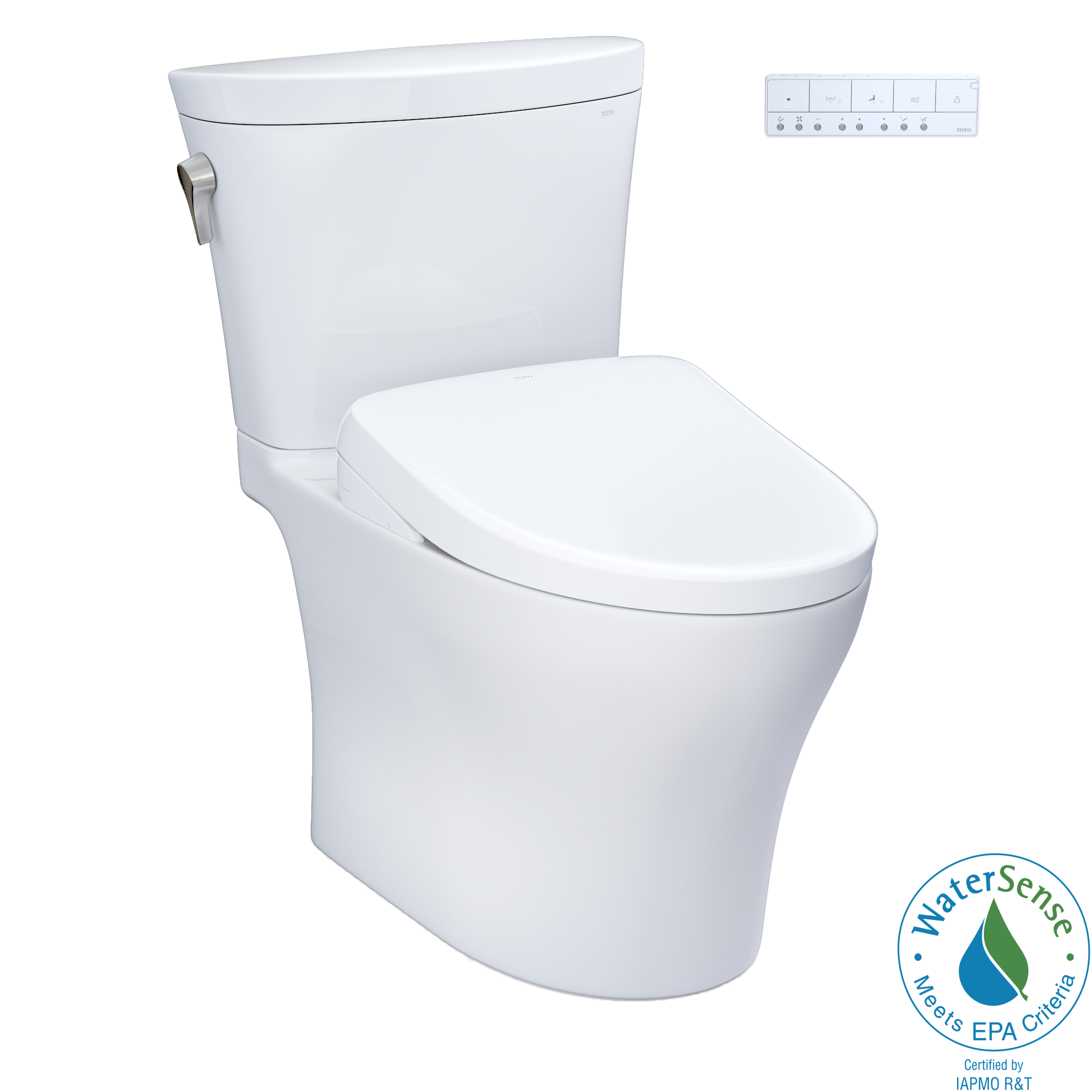 TOTO WASHLET+ Aquia IV Arc Two-Piece Elongated Dual Flush 1.28 and 0.9 GPF Toilet with Auto Flush S7 Contemporary Bidet Seat, Cotton White, Vitreous China|Plastic, MW4484726CEMFGNA#01