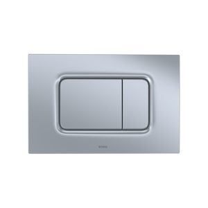 Alternate Image for TOTO Dual Flush Rectangle Push Button Plate for Select DuoFit In-Wall Tank Unit, Matte Silver, Plastic, YT920#MS