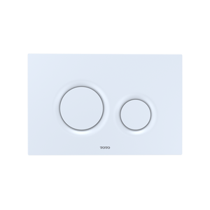 Alternate Image for TOTO Dual Flush Round Push Button Plate for Select DuoFit In-Wall Tank Unit, White Matte, Plastic, YT930#WH