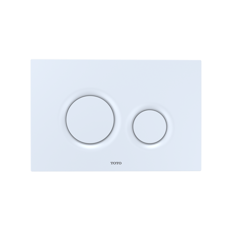 TOTO Dual Flush Round Push Button Plate for Select DuoFit In-Wall Tank Unit, White Matte, Plastic, YT930#WH