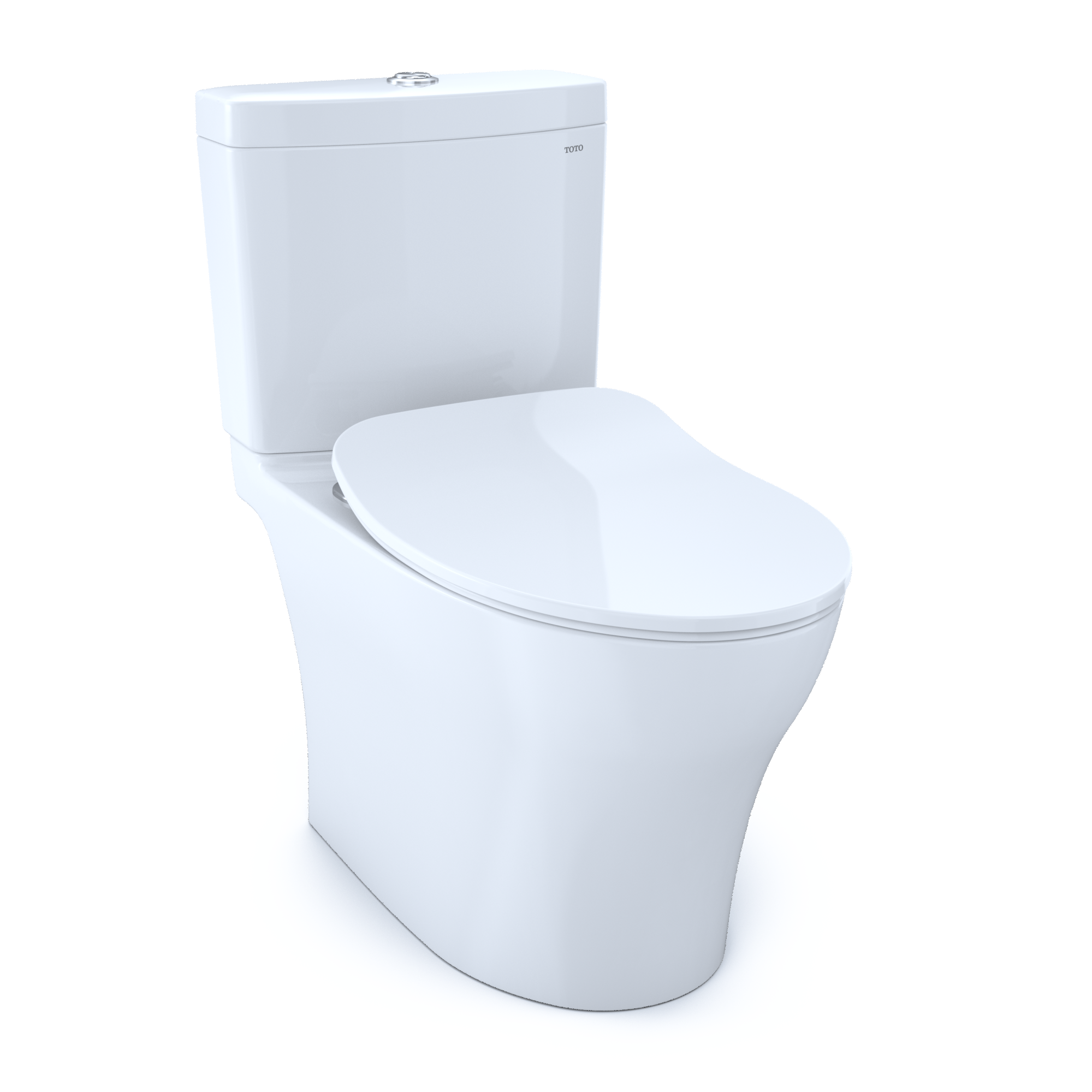 TOTO Aquia IV Two-Piece Elongated Dual Flush 1.28 and 0.9 GPF Toilet with CEFIONTECT and SoftClose Seat, WASHLET+ Ready, Cotton White, Vitreous China, MS446234CEMFGN#01