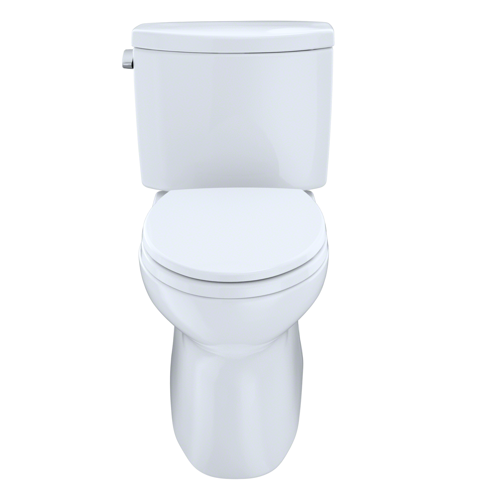 TOTO Vespin II Two-Piece Elongated 1.28 GPF Universal Height Skirted Toilet with CEFIONTECT and Right-Hand Trip Lever, Cotton White, Vitreous China, CST474CEFRG#01