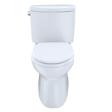 TOTO Vespin II Two-Piece Elongated 1.28 GPF Universal Height Skirted Design Toilet with CEFIONTECT, Cotton White, Vitreous China, CST474CEFG#01