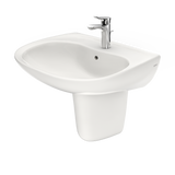 TOTO Prominence Oval Wall-Mount Bathroom Sink with CeFiONtect and Shroud for Single Hole Faucets, Colonial White, Vitreous China, LHT242G#11