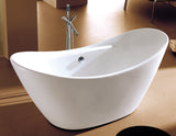 ALFI brand 68" Acrylic Free Standing Oval Soaking Bathtub, White, AB8803