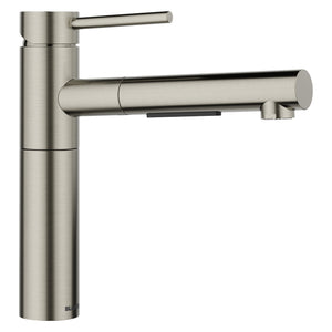 Alternate Image for Blanco Alta II Low Arc Pull-Out Kitchen Faucet, Satin Platinum, 1.5 GPM, Brass, 443256