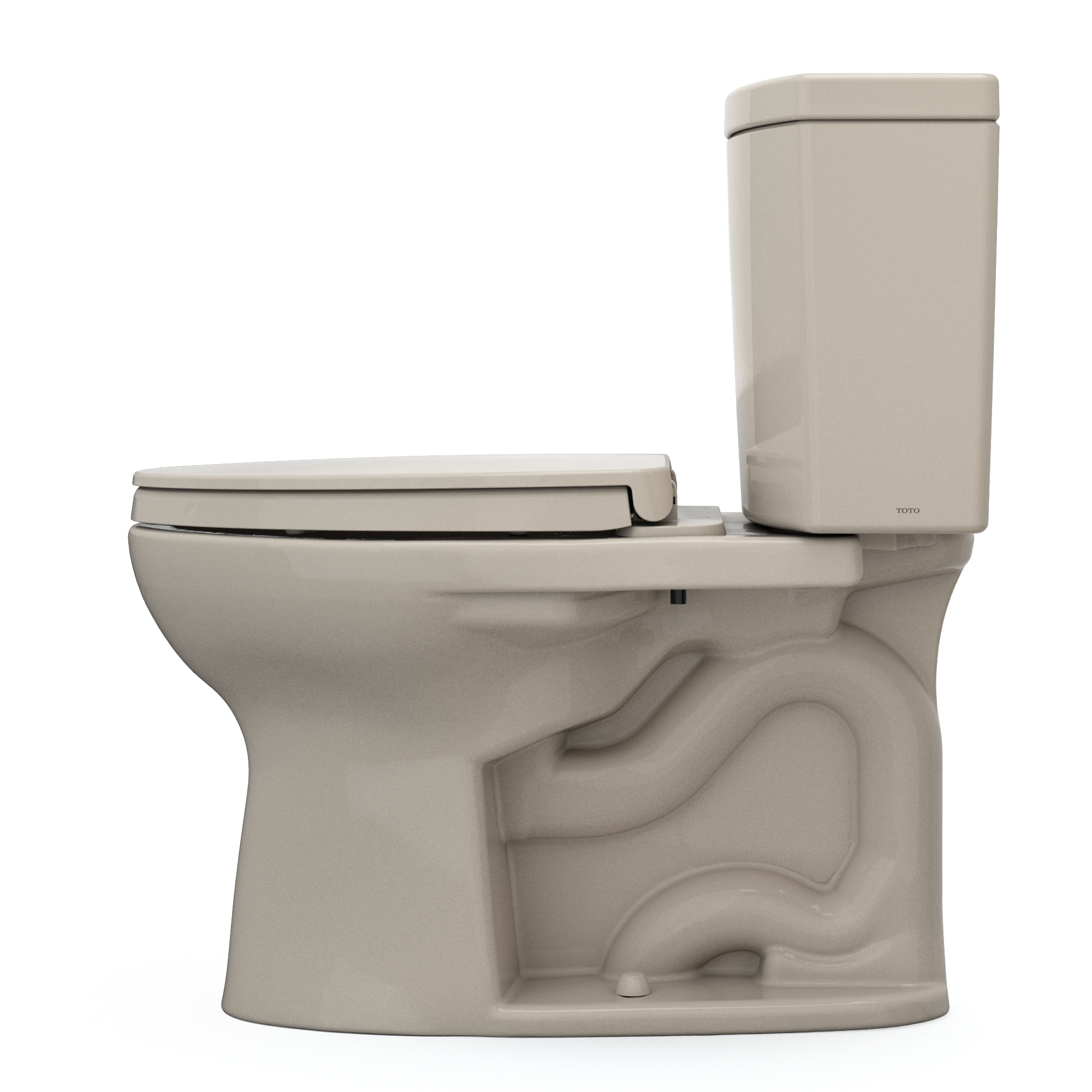 TOTO Drake II 1G Two-Piece Elongated 1.0 GPF Universal Height Toilet with CEFIONTECT and SS124 SoftClose Seat, WASHLET+ Ready, Bone, Vitreous China|Plastic, MS454124CUFG#03