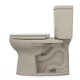 TOTO Drake II 1G Two-Piece Elongated 1.0 GPF Universal Height Toilet with CEFIONTECT and SS124 SoftClose Seat, WASHLET+ Ready, Bone, Vitreous China|Plastic, MS454124CUFG#03